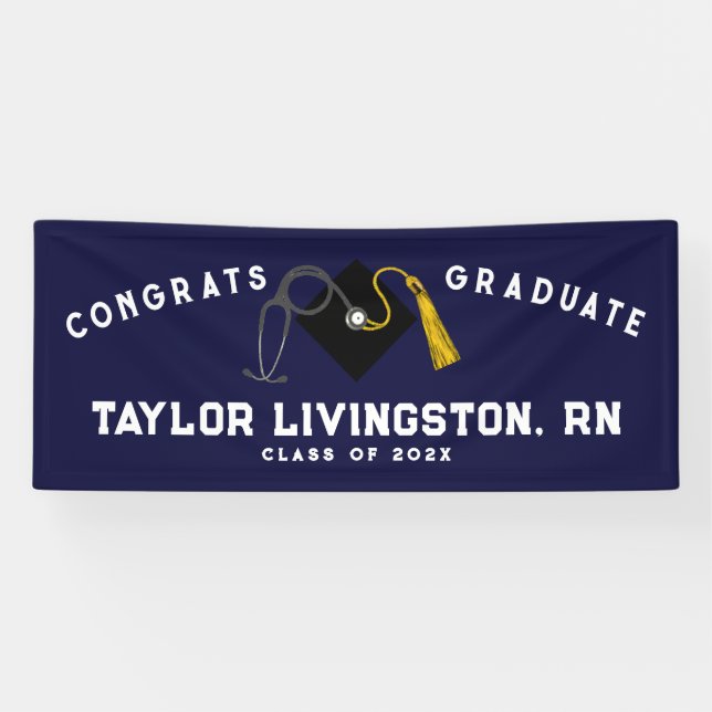 Nurse Nursing School Graduation Congrats Banner (Horizontal)