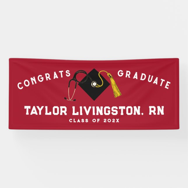 Nurse Nursing School Graduation Congrats Banner (Horizontal)