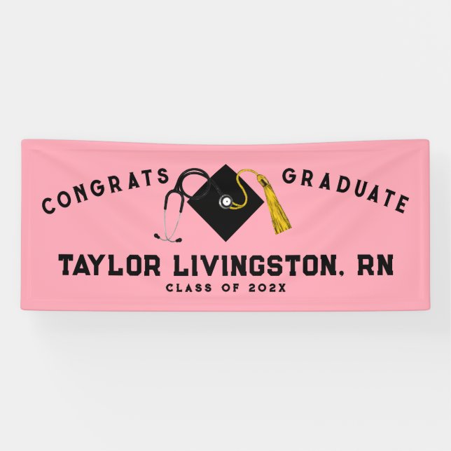 Nurse Nursing School Graduation Congrats Banner (Horizontal)
