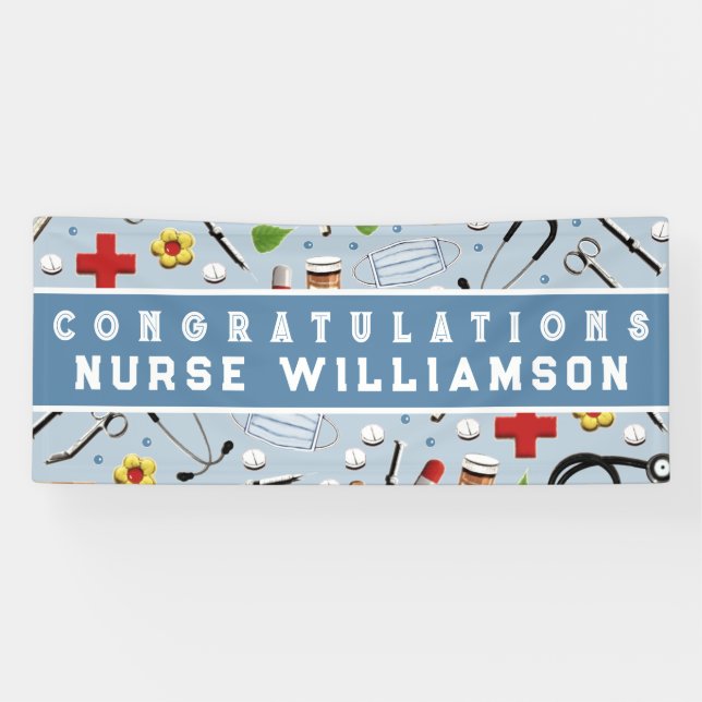 Nurse Nursing School Graduation Congrats Banner (Horizontal)