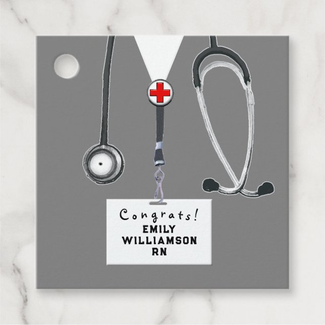 Nurse Nursing School Graduation Favour Tags (Front)
