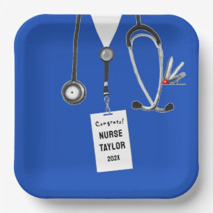 Nurse Nursing School Graduation Paper Plates