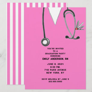 Nurse Nursing School Graduation Party Invitation