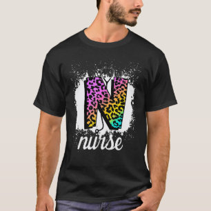 Nurse Nursing Student Rn Graduation Leopard Bleac T-Shirt