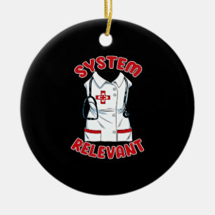 Nurse nursing system relevant christmas ceramic tree decoration