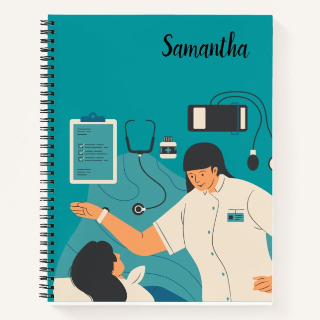 Nurse Nursing Themed Spiral Notebook Gift (Front)