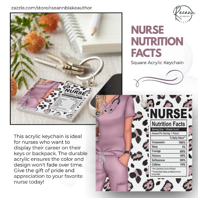 Nurse Nutrition Fact Label Acrylic Keychain (Creator Uploaded)