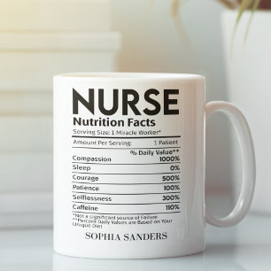 Nurse Nutrition Facts, funny Nurse Coffee Mug