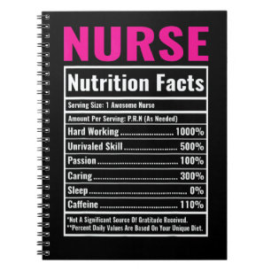 Nurse Nutrition Facts Notebook