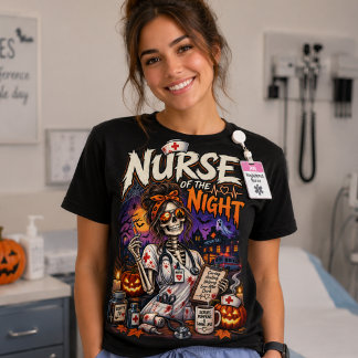 Nurse of the Night – Halloween Skeleton Nurse T-Shirt