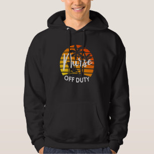Nurse Off Duty Summer Vacation Palm Treee Beach Su Hoodie