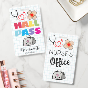 Nurse Office Hall Pass Medical Lanyard Badge ID Badge