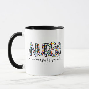 Nurse One Amazing Superhero Modern Typography Mug