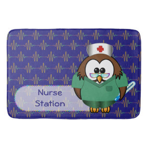nurse owl bath mat