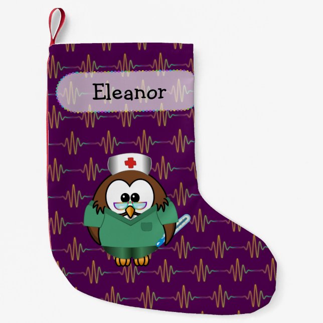 nurse owl - Christmas sock (Front)