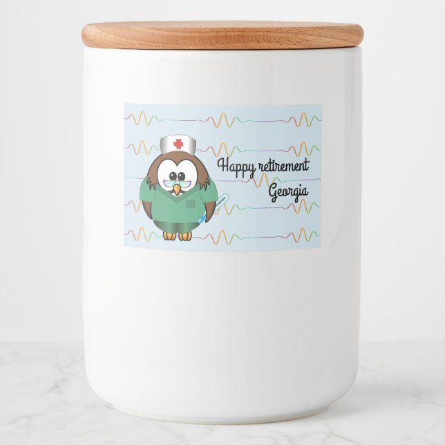 nurse owl - glass jar food label (Front)
