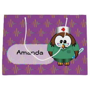 nurse owl large gift bag