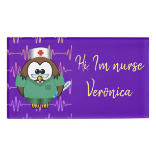 nurse owl - name tag