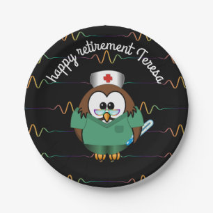 nurse owl - paper plates