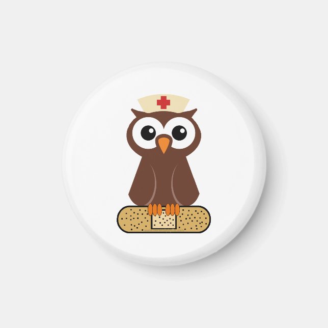 Nurse Owl (w/bandaid) Magnet (Front)