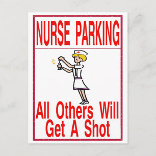 Nurse Parking Only Postcard