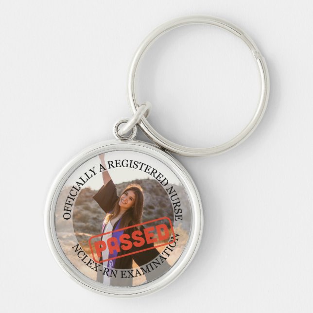 nurse passed nclex rn exam custom key ring (Front)