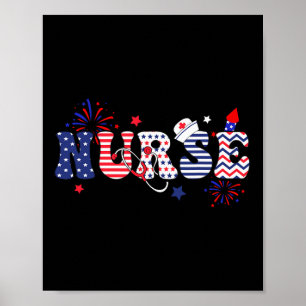 Nurse Patriotic 4th Of July Poster