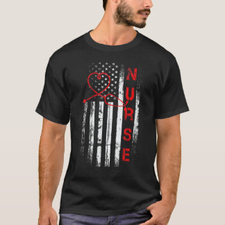Nurse Patriotic American USA Flag Registered Nurse T-Shirt