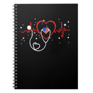 Nurse Patriotic For The 4th Of July For Men Women Notebook