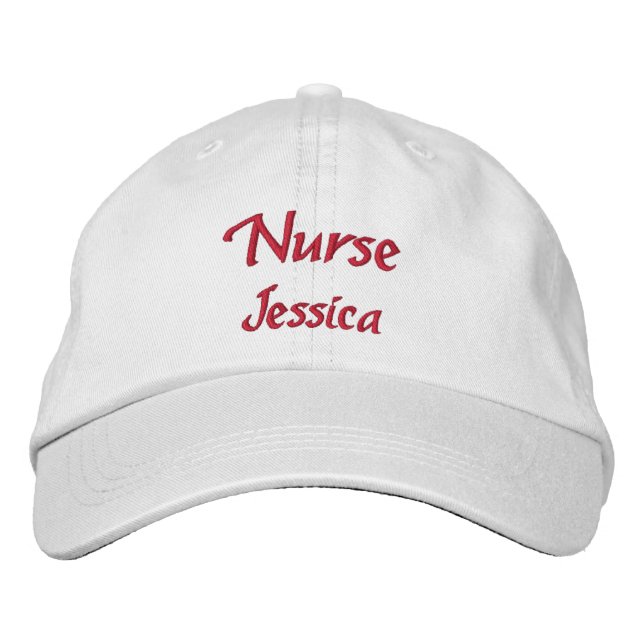 Nurse Personalised Embroidered Hat (Front)