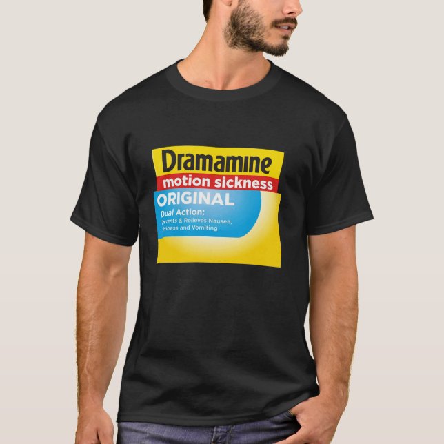 Nurse Pharmacy Halloween Costume Dramamine Motion  T-Shirt (Front)