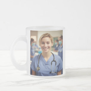 Nurse Photo Customize Personalize Frosted Glass Coffee Mug