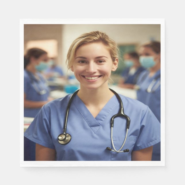 Nurse Photo Customize Personalize Napkin (Front)