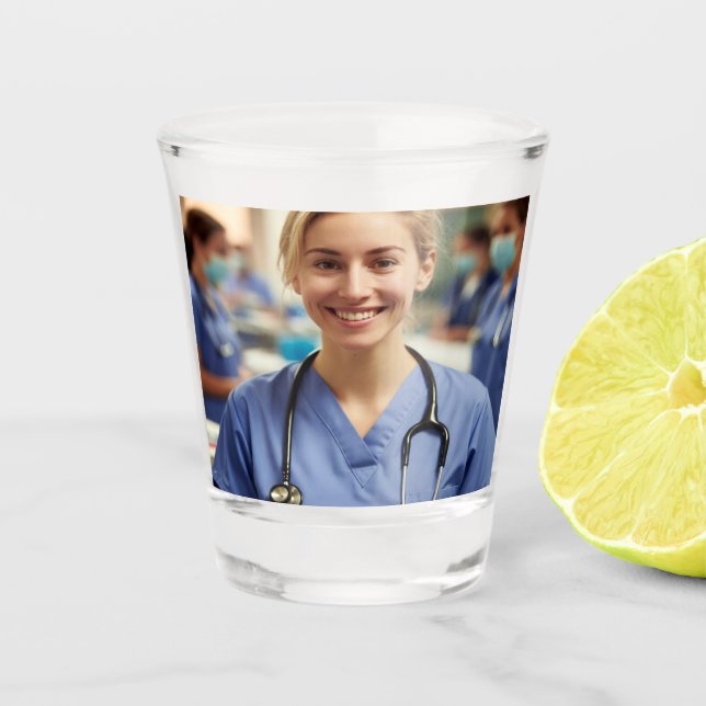 Nurse Photo Customize Personalize Shot Glass (Front)