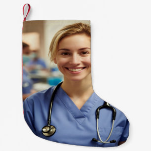 Nurse Photo Customize Personalize Small Christmas Stocking