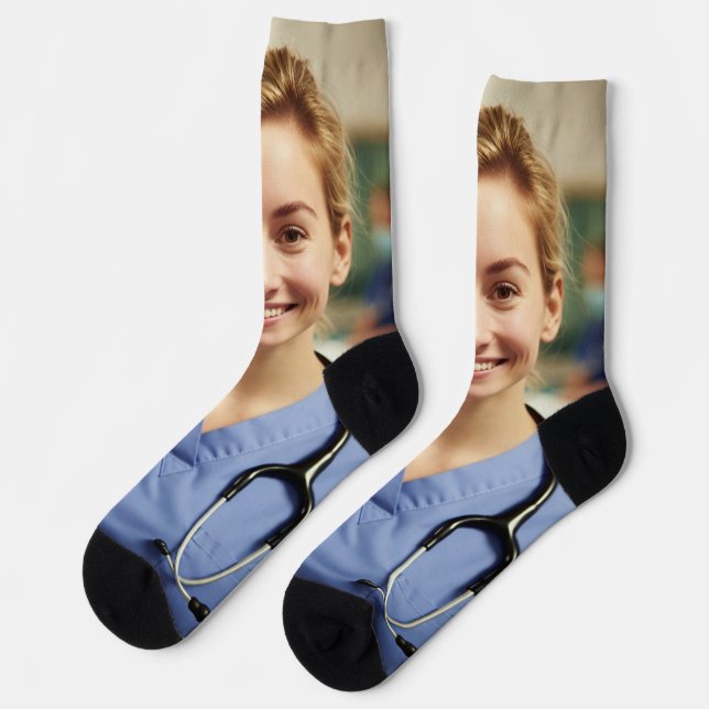 Nurse Photo Customize Personalize Socks (Left)