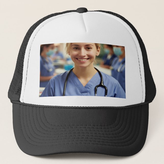 Nurse Photo Customize Personalize Trucker Hat (Front)