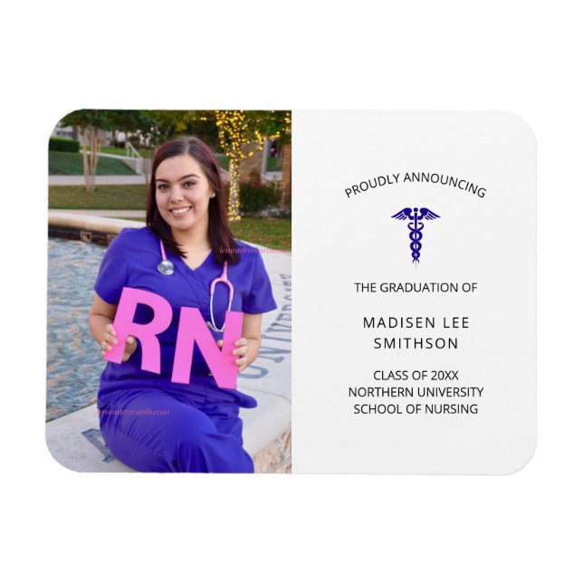 Nurse photo graduation announcement magnet (Horizontal)