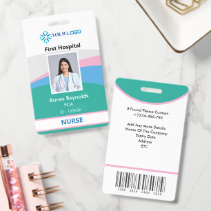 Nurse Photo ID Badge Medical Hospital Staff ID