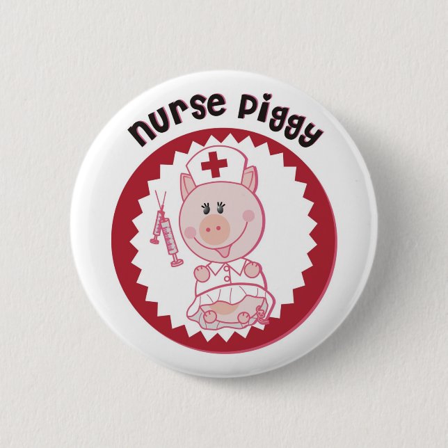 Nurse_Piggy 6 Cm Round Badge (Front)