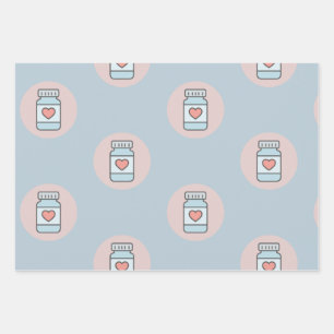 Nurse Pill Bottle Heart Gift Wrap
