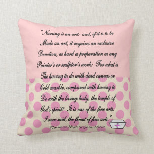 Nurse Pillow With Florence Nightingale Quote