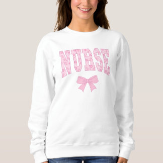 Nurse Pink Bow Coquette Sweatshirt Nursing