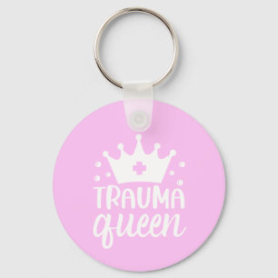nurse pink cute gift simple crown name keychain