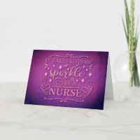 Nurse Pink Glitter Thank You Appreciation Purple