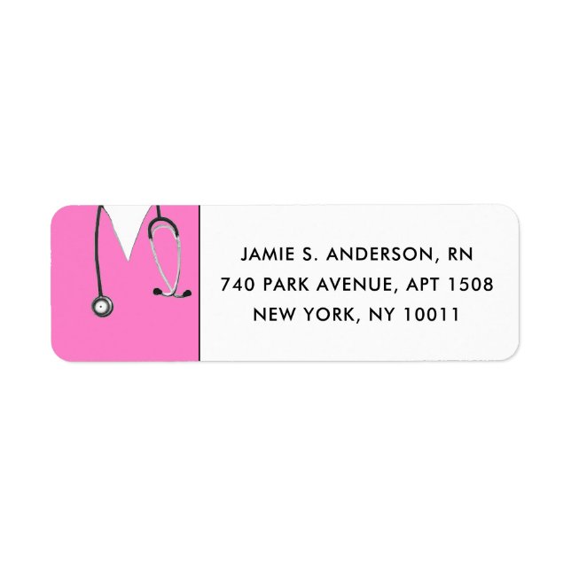 Nurse Pink Return Address Labels (Front)