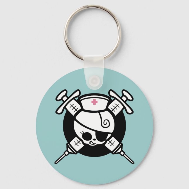 Nurse Pirate and Cross Hypos Key Ring (Front)