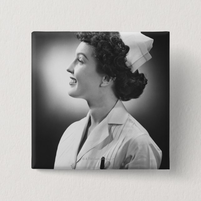 Nurse Posing 15 Cm Square Badge (Front)