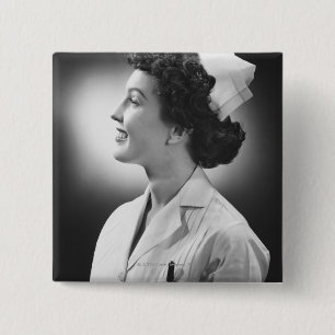 Nurse Posing 15 Cm Square Badge