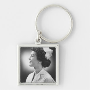 Nurse Posing Key Ring